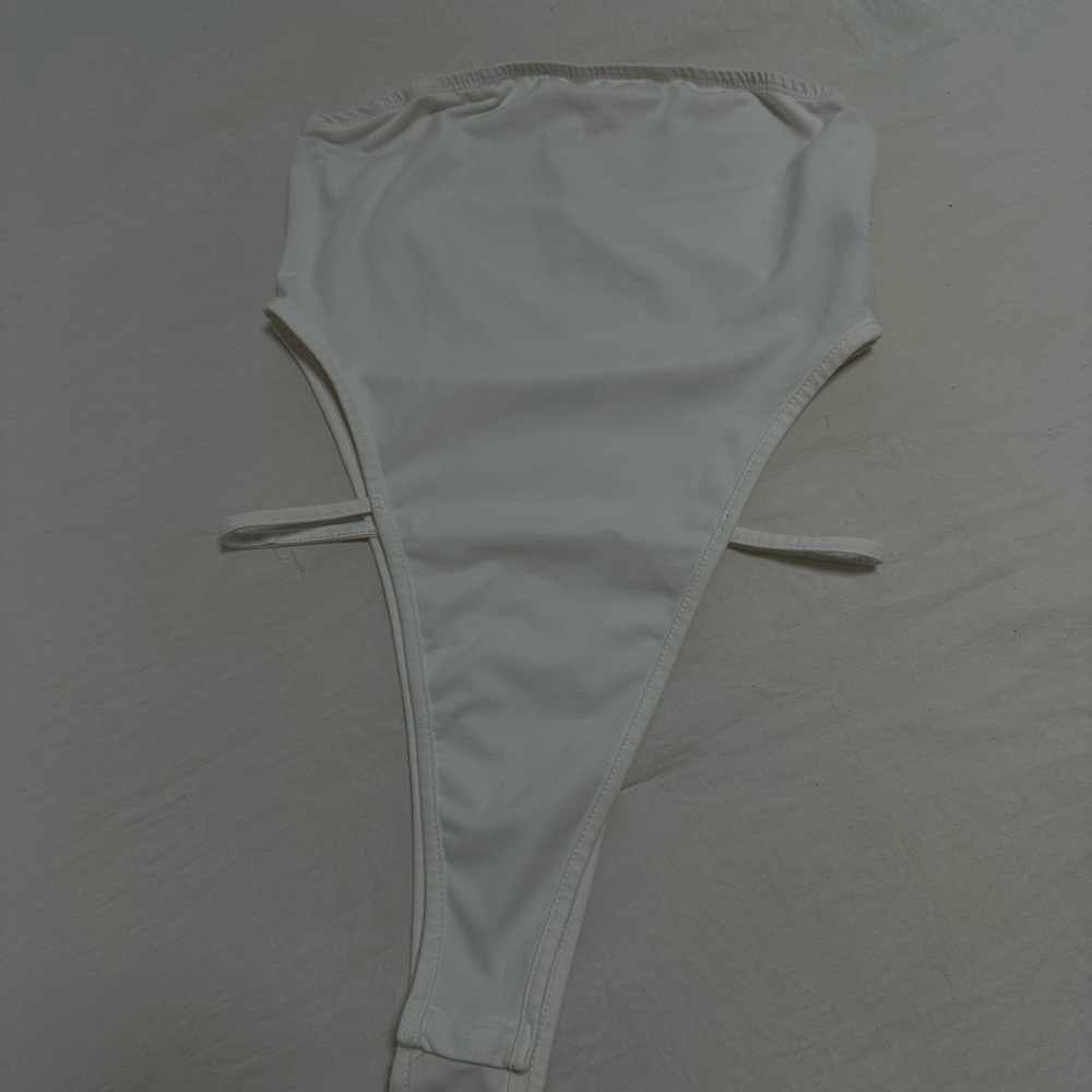 SHEIN White High-Cut Bodysuit